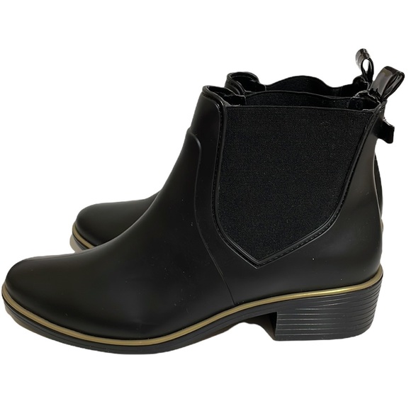 Kate Spade Sedgwick Black Rubber Rain Ankle Boots Size 9 - Picture 9 of 16